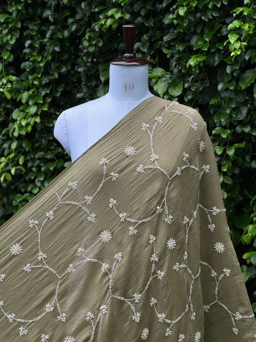 Pearl Embroidered 40gm Banarasi Chanderi Fabrics