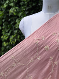 Pearl Embroidered 40gm Banarasi Chanderi Fabrics