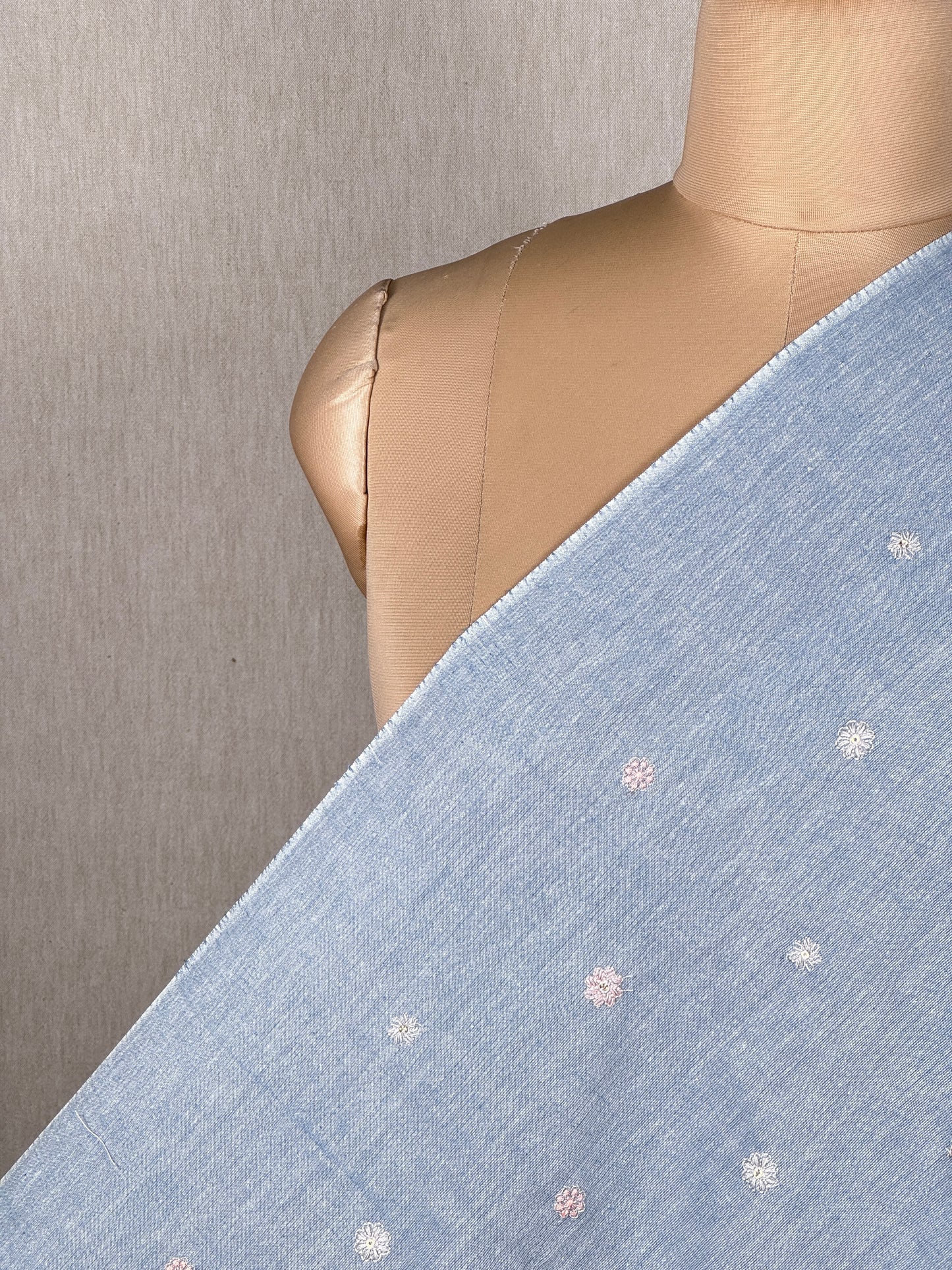 Embroidered Handloom Cotton Fabric