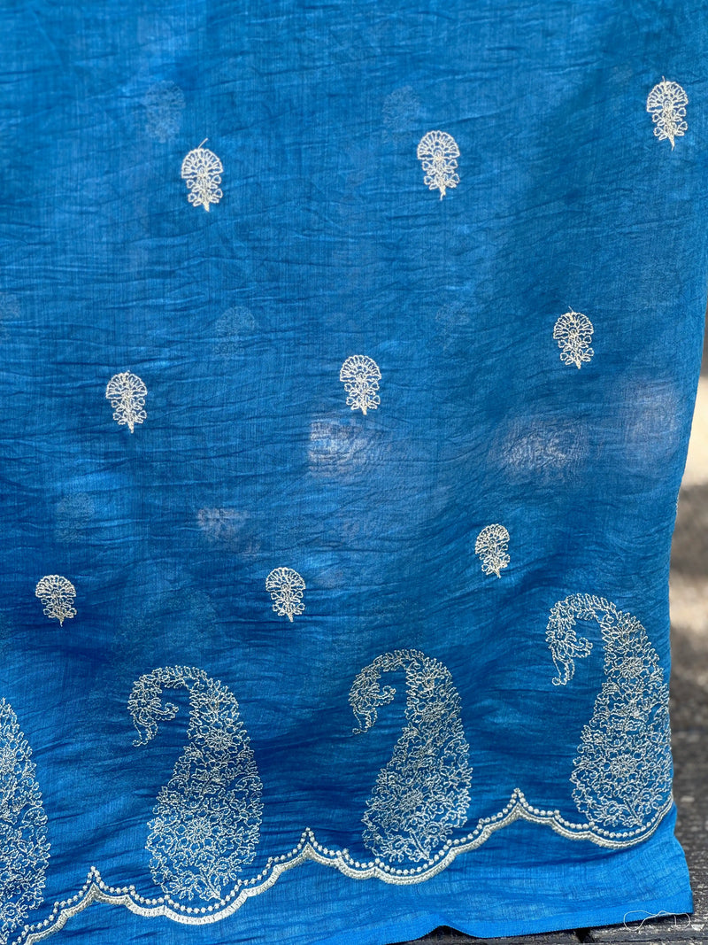 Embroidered 40gm Banarasi Chanderi Fabric