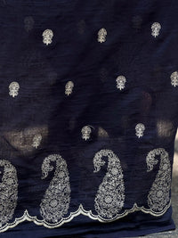 Embroidered 40gm Banarasi Chanderi Fabric