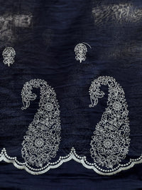 Embroidered 40gm Banarasi Chanderi Fabric