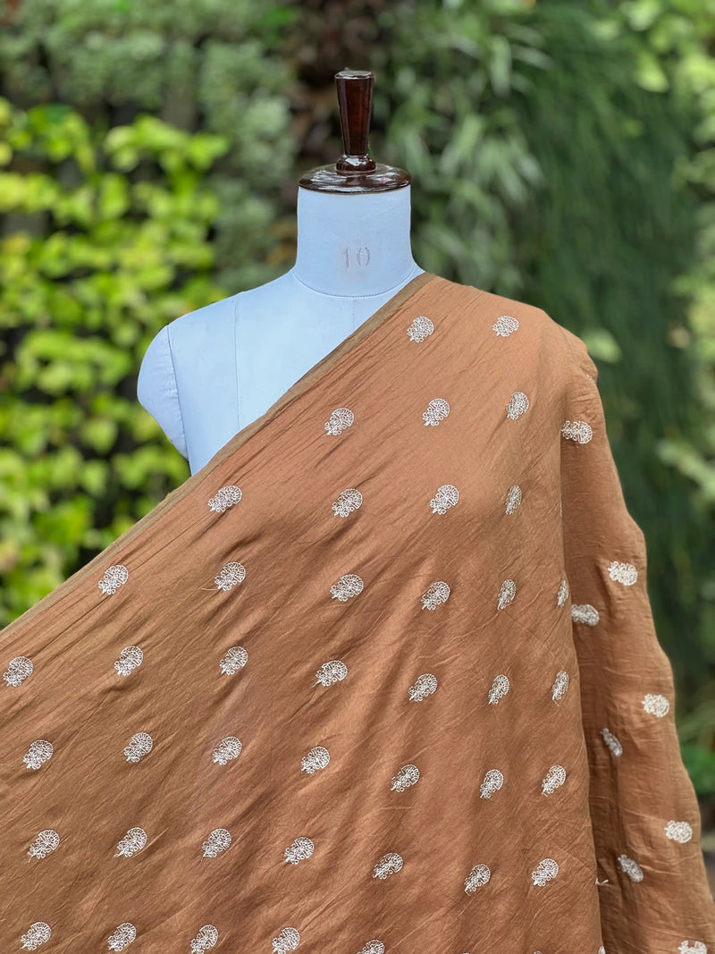 Embroidered 40gm Banarasi Chanderi Fabric