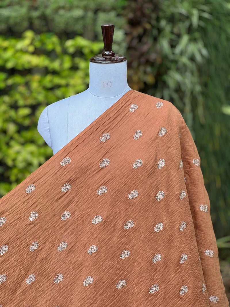 Embroidered 40gm Banarasi Chanderi Fabric