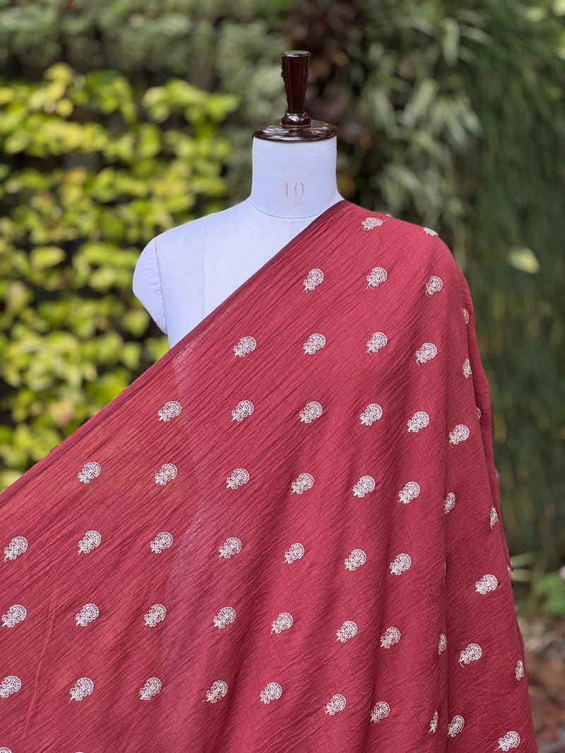 Embroidered 40gm Banarasi Chanderi Fabric