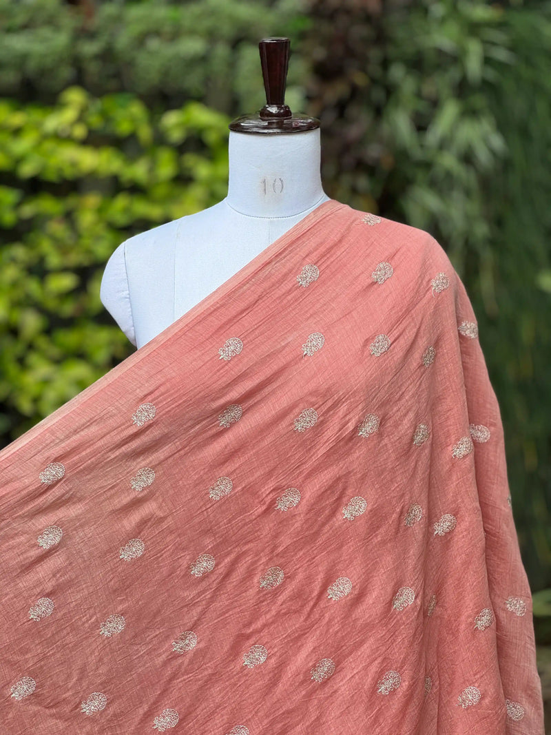 Embroidered 40gm Banarasi Chanderi Fabric