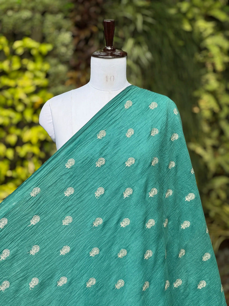 Embroidered 40gm Banarasi Chanderi Fabric