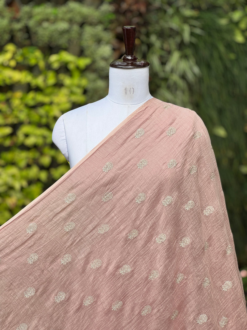 Embroidered 40gm Banarasi Chanderi Fabric