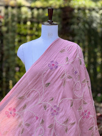 Embroidered - Brush painted 40gm Banarasi Chanderi Fabric