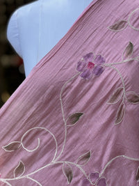 Embroidered - Brush painted 40gm Banarasi Chanderi Fabric