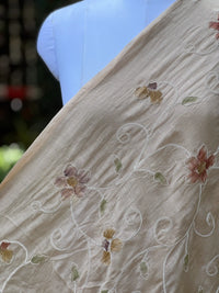 Embroidered - Brush painted 40gm Banarasi Chanderi Fabric