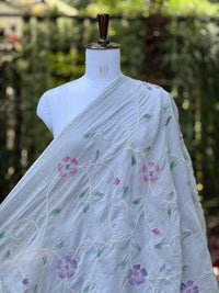 Embroidered - Brush painted 40gm Banarasi Chanderi Fabric