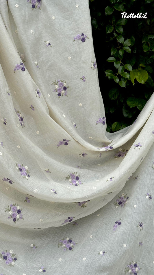 Embroidered 40gm Chanderi Fabric