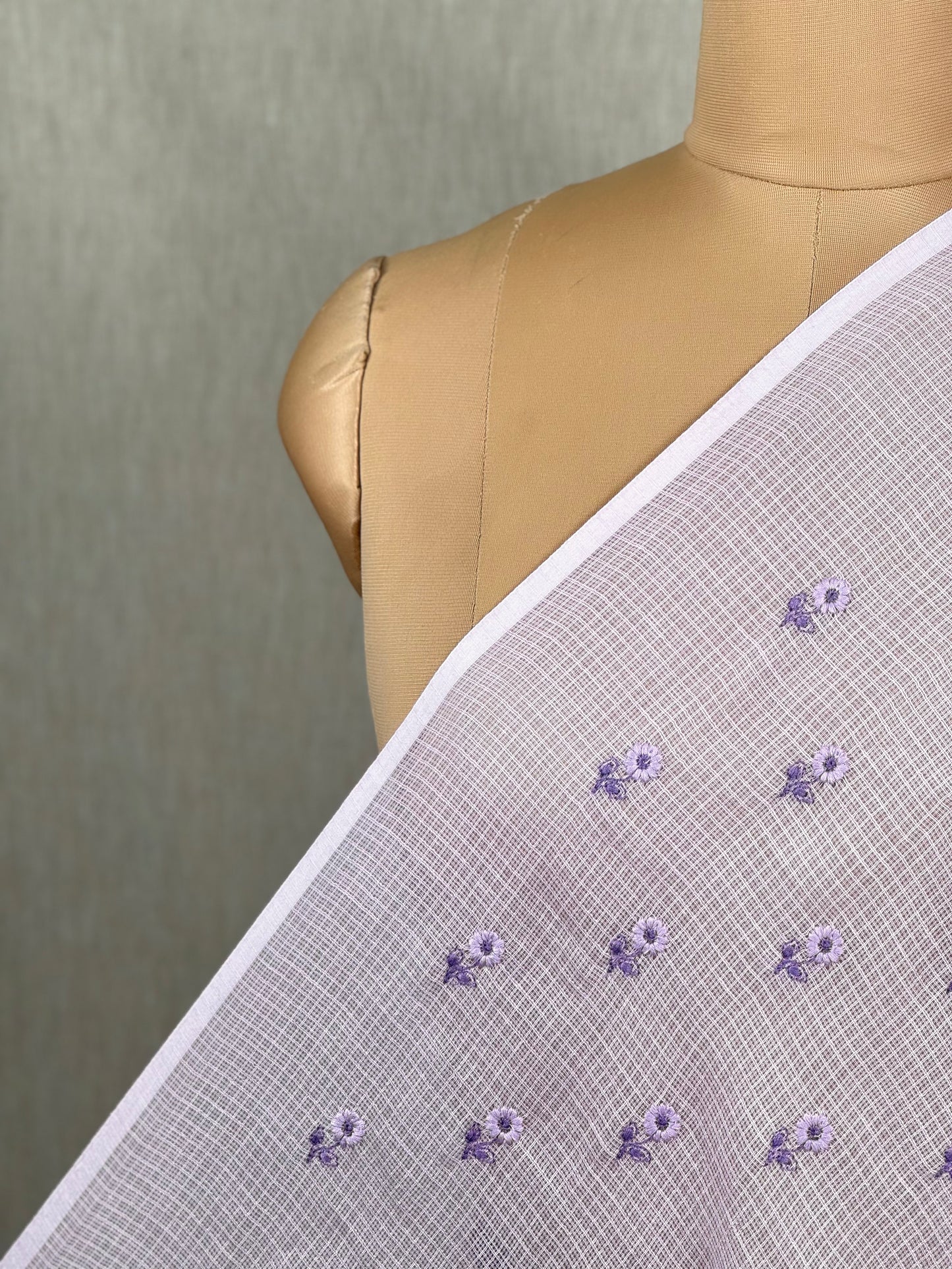 Embroidered Kota Fabric