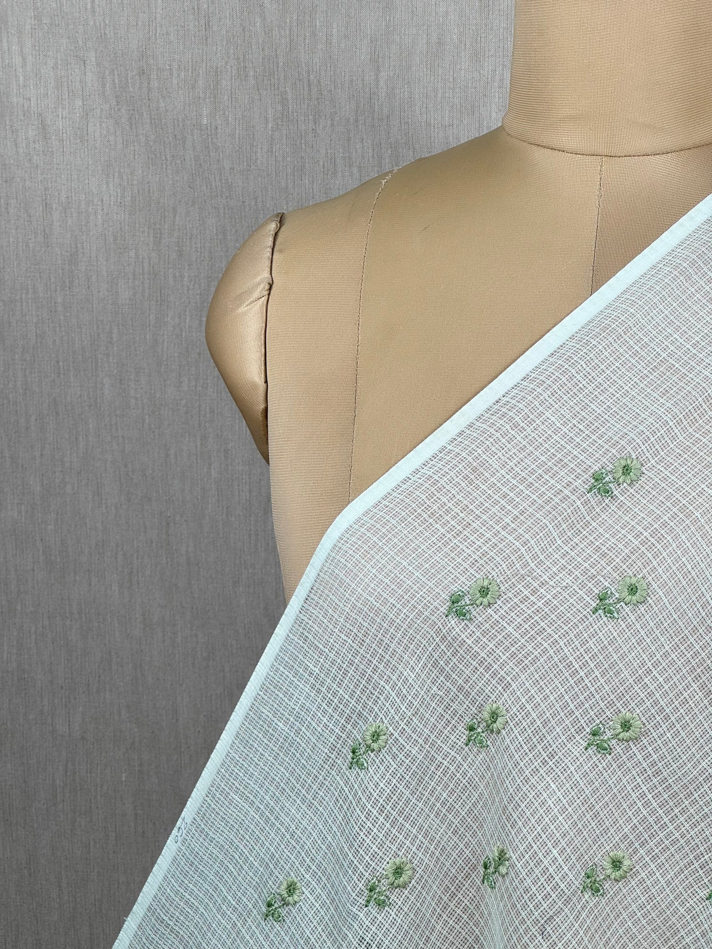 Embroidered Kota Fabric