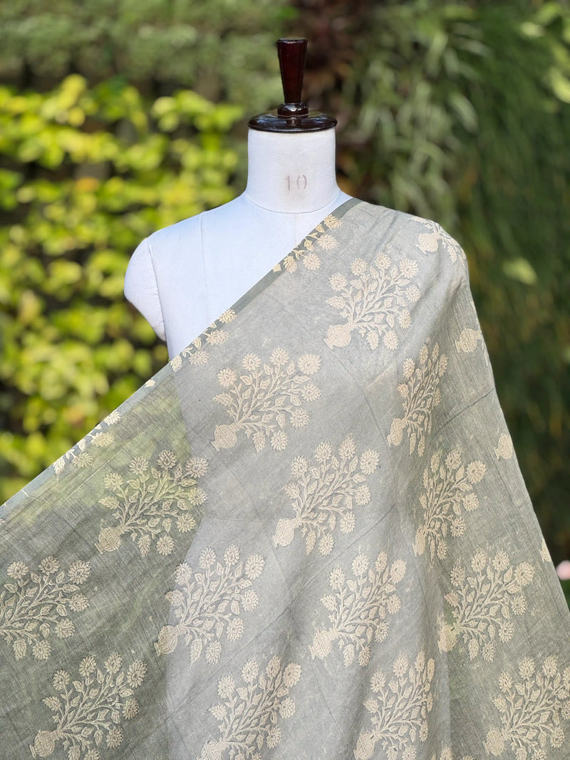 Block-Printed 40gm Banarasi Chanderi Fabric