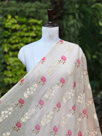Digital Printed & Embroidered Banarasi Mul Chanderi Fabrics