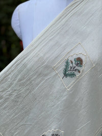 Block Printed Embroidered 40gm Banarasi Chanderi Fabrics
