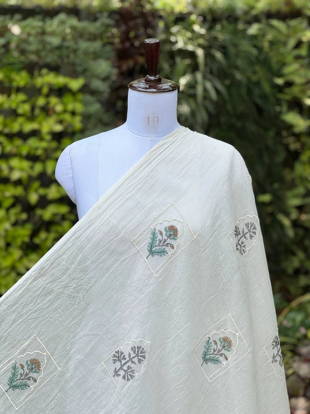 Block Printed Embroidered 40gm Banarasi Chanderi Fabrics