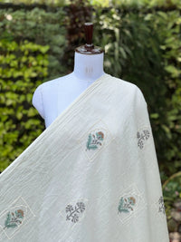 Block Printed Embroidered 40gm Banarasi Chanderi Fabrics