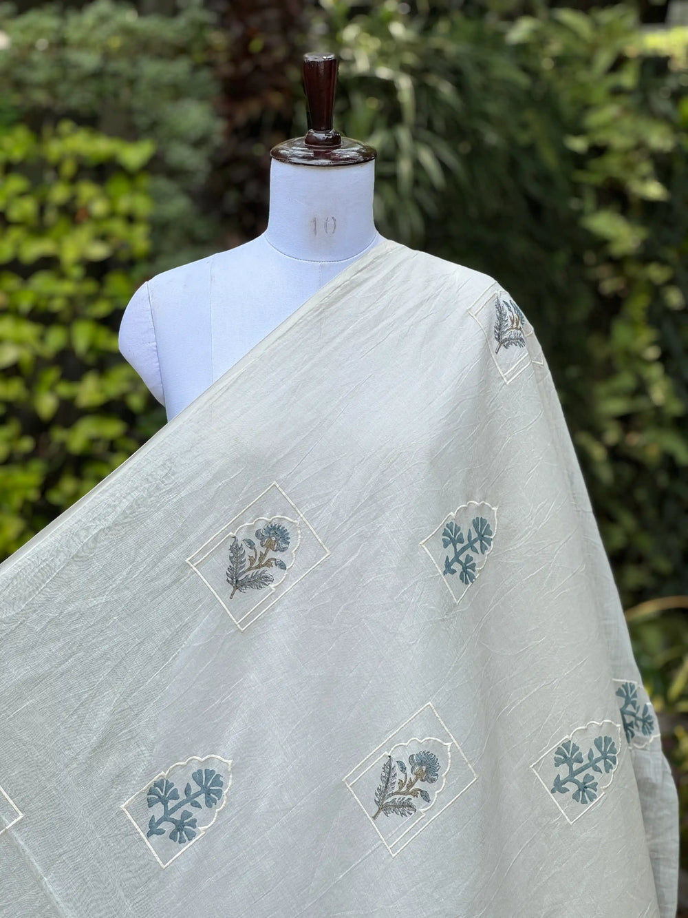 Block Printed Embroidered 40gm Banarasi Chanderi Fabrics
