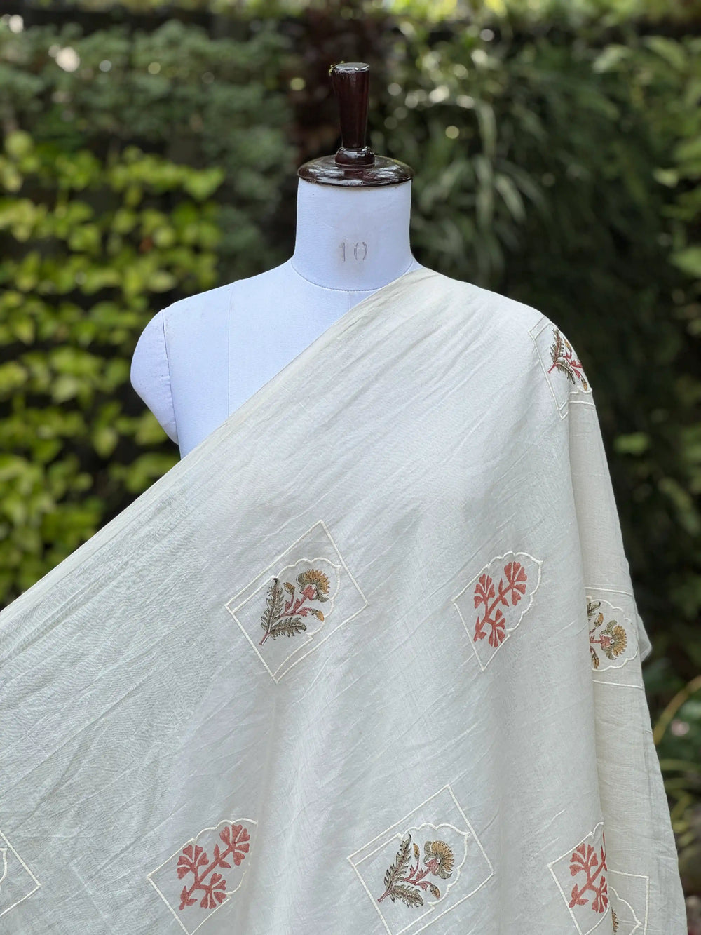 Block Printed Embroidered 40gm Banarasi Chanderi Fabrics