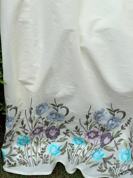 Border Embroidered Kora Fabrics