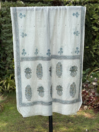 Block Printed Embroidered 40gm Banarasi Chanderi Dupatta