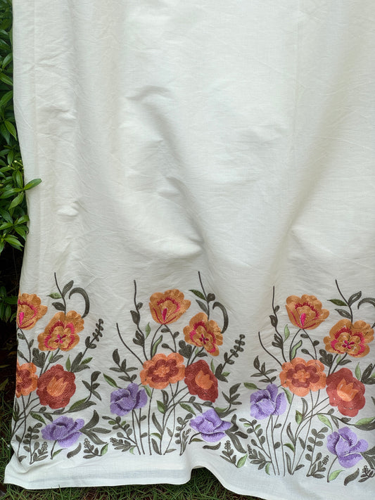 Border Embroidered Kora Fabrics