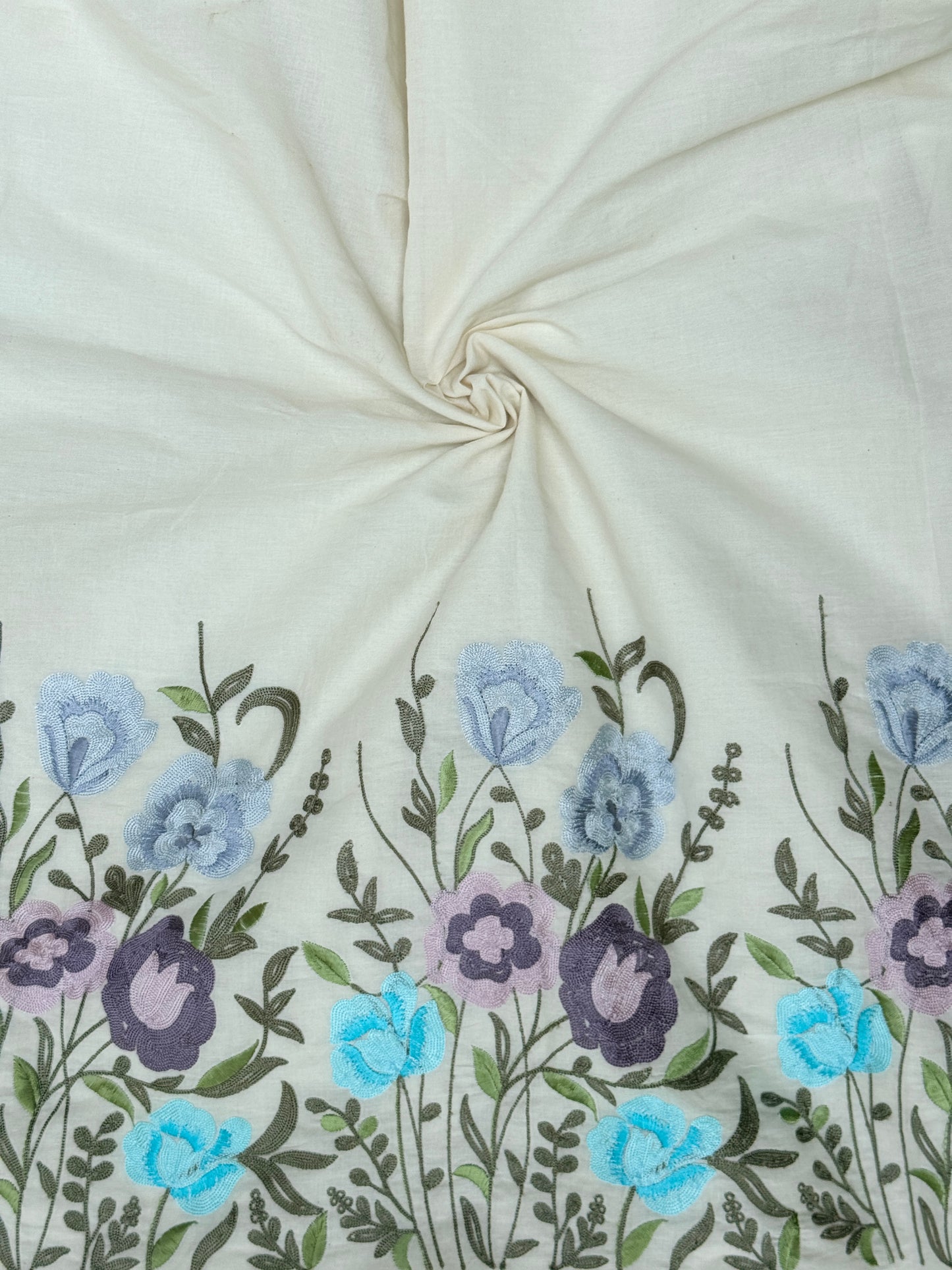 Border Embroidered Kora Fabrics