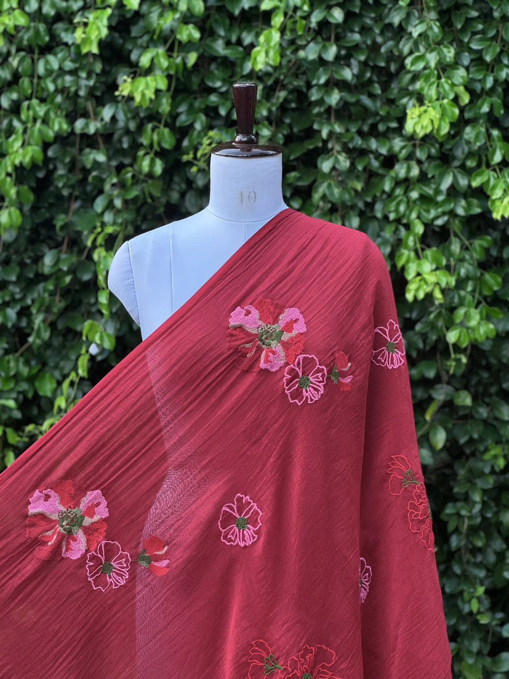 Embroidered 40 gm Banarasi Chanderi Fabric