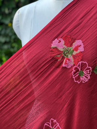 Embroidered 40 gm Banarasi Chanderi Fabric