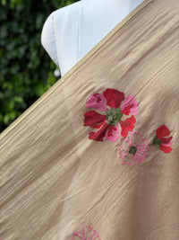 Embroidered 40 gm Banarasi Chanderi Fabric