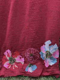 Border Embroidered 40 gm Banarasi Chanderi Fabric