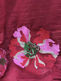 Border Embroidered 40 gm Banarasi Chanderi Fabric