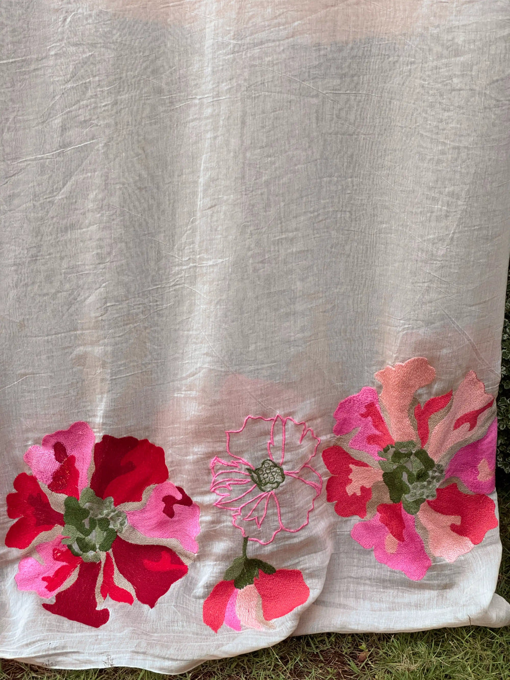 Border Embroidered 40 gm Banarasi Chanderi Fabric