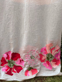 Border Embroidered 40 gm Banarasi Chanderi Fabric