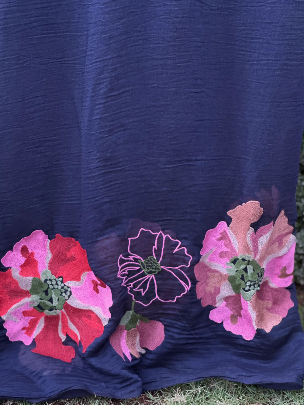 Border Embroidered 40 gm Banarasi Chanderi Fabric