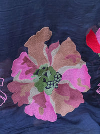 Border Embroidered 40 gm Banarasi Chanderi Fabric