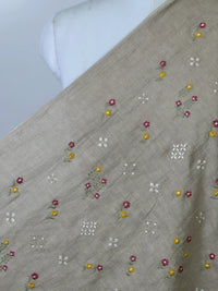Embroidered  40 Lee Gauze Linen Fabric