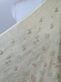 Embroidered  40 Lee Gauze Linen Fabric