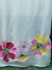 Border Embroidered 40 gm Banarasi Chanderi Fabric