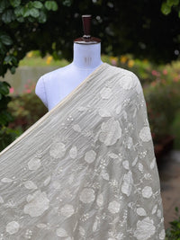 Applique Embroidered 40gm Banarasi Chanderi Fabric