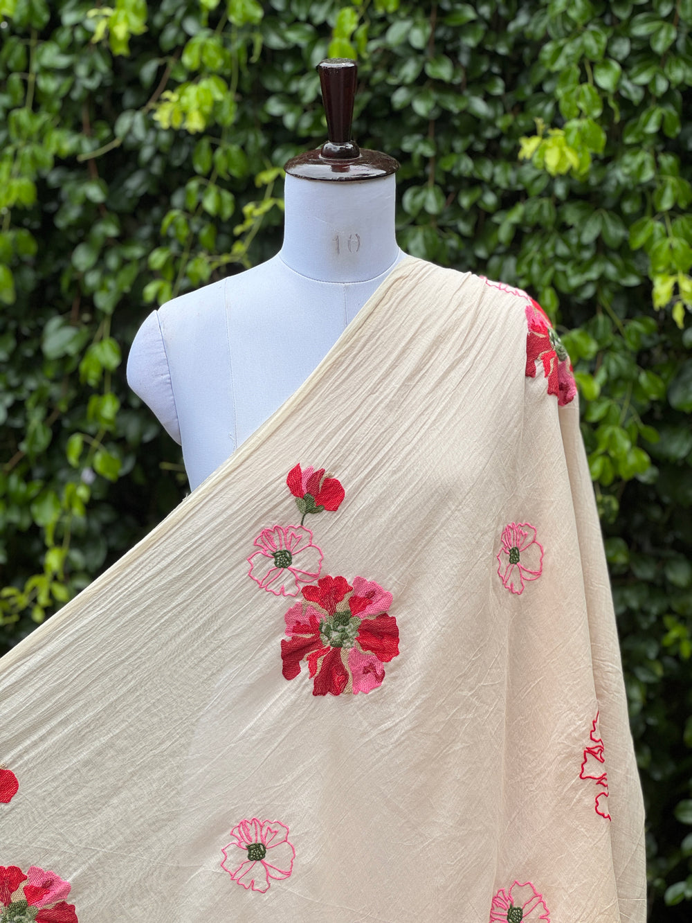 Embroidered 40 gm Banarasi Chanderi Fabric