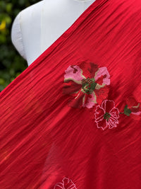 Embroidered 40 gm Banarasi Chanderi Fabric