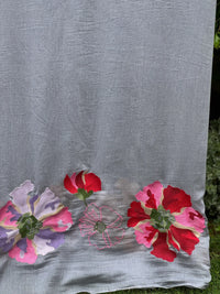 Border Embroidered 40 gm Banarasi Chanderi Fabric