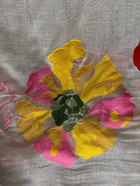 Border Embroidered 40 gm Banarasi Chanderi Fabric
