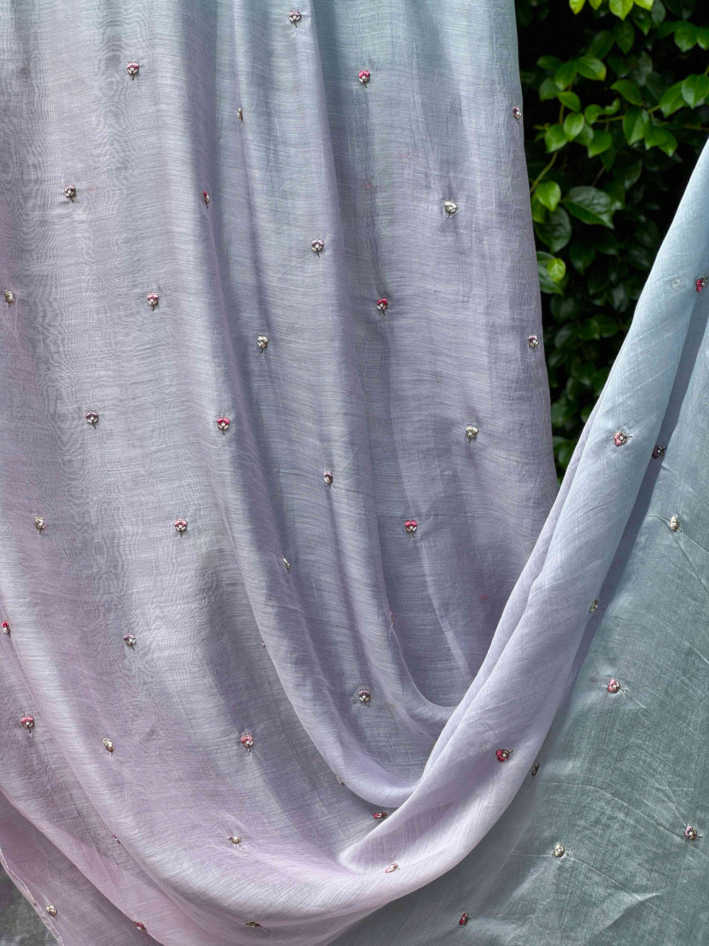 Pearl Embroidered 4D Banarasi Silk Chanderi Fabrics