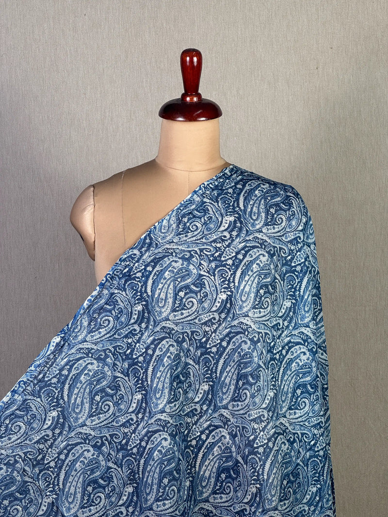 Printed Mul Chanderi Fabric