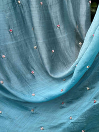 Pearl Embroidered 4D Banarasi Silk Chanderi Fabrics
